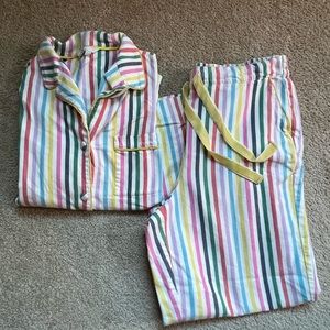 BODEN Pajama Set Rainbow Pinstripe